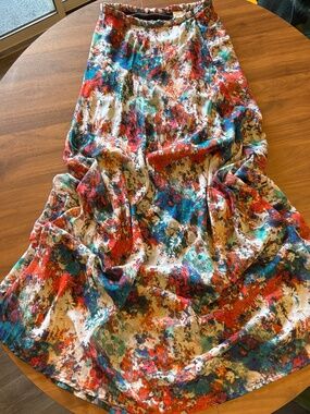 LA Hearts abstract floral print maxi skirt size M